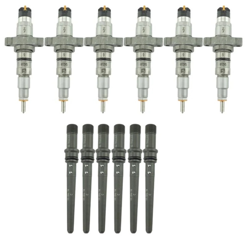 Ram Truck Fuel Injector Pack - Industrial Injection - Reman Stock Injector + Connecting Tubes - `03-`04